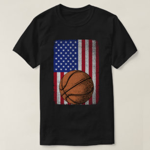 Patriotic Basketball 4. Juli Amerikanische Flagge T-Shirt