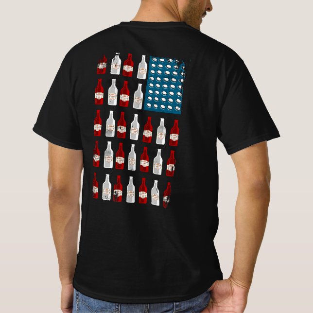 Patriotic Beer Bottle USA Flag T-Shirt (Rückseite)