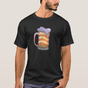 Patriotic Beer Tasse American Flag 4. Juli Brewer  T-Shirt