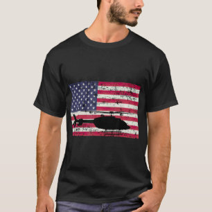 Patriotic Bell 407 Hubschrauber amerikanische Flag T-Shirt