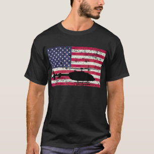 Patriotic Bell 407 Hubschrauber US-Flagge T-Shir T-Shirt