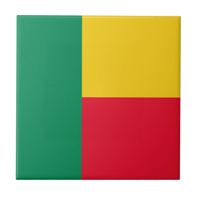 Patriotic Benin Flag Fliese (Vorderseite)