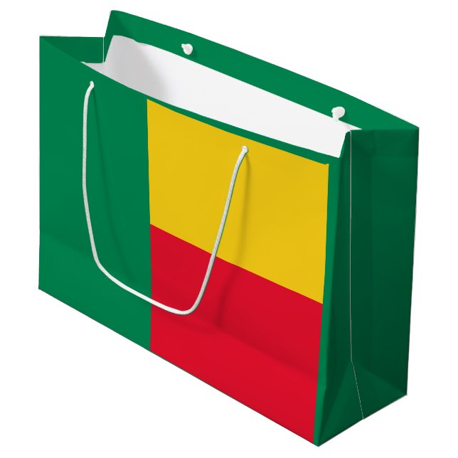Patriotic Benin Flag Große Geschenktüte (Vorderseite Schrägansicht)