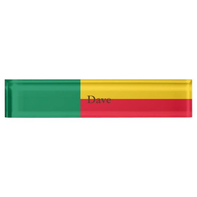 Patriotic Benin Flag Namensplakette (Vorderseite)