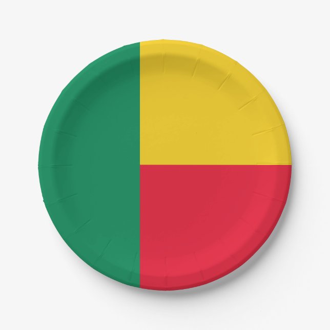 Patriotic Benin Flag Pappteller (Vorderseite)