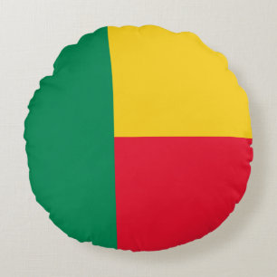 Patriotic Benin Flag Rundes Kissen