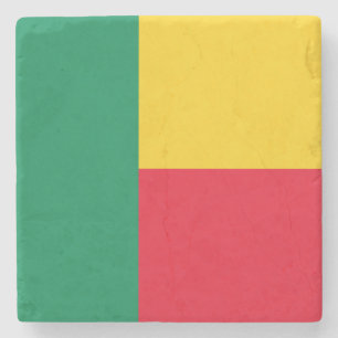 Patriotic Benin Flag Steinuntersetzer