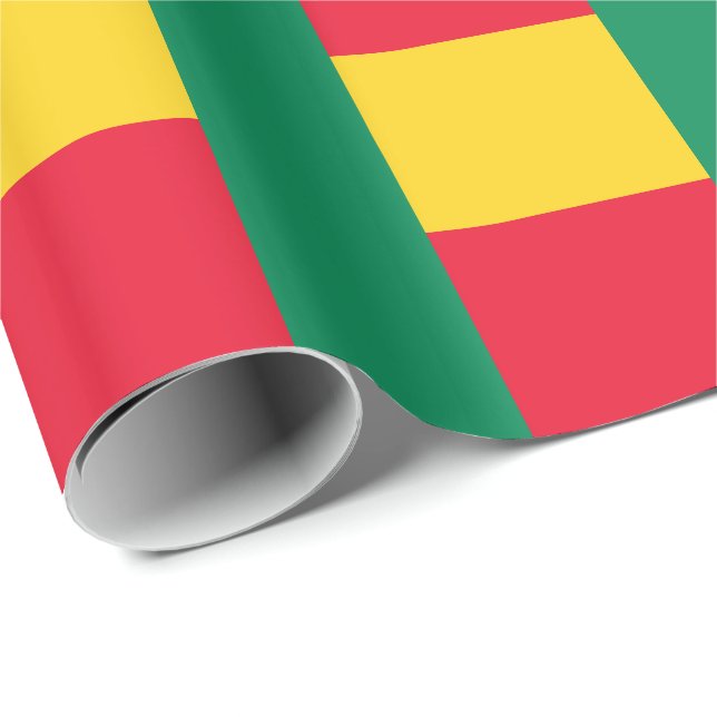Patriotic Benin Flag Wrapping Paper Geschenkpapier (Rolleneckpunkt)