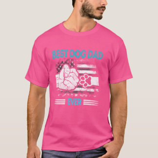 Patriotic Best Dog Vater Ever Funny American Flag  T-Shirt