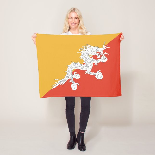 Patriotic Bhutan Flag Fleecedecke (Beispiel)