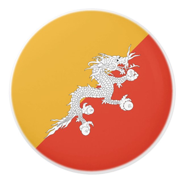 Patriotic Bhutan Flag Keramikknauf (Vorderseite)