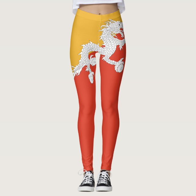 Patriotic Bhutan Flag Leggings (Vorderseite)