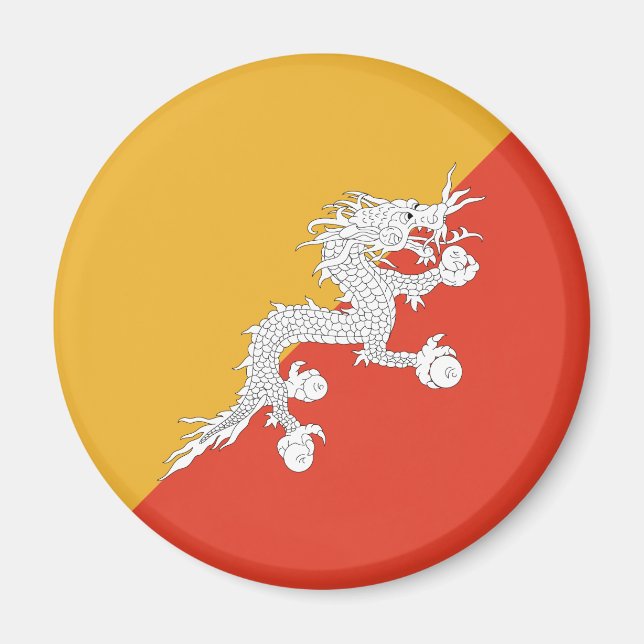 Patriotic Bhutan Flag Magnet (Vorne)