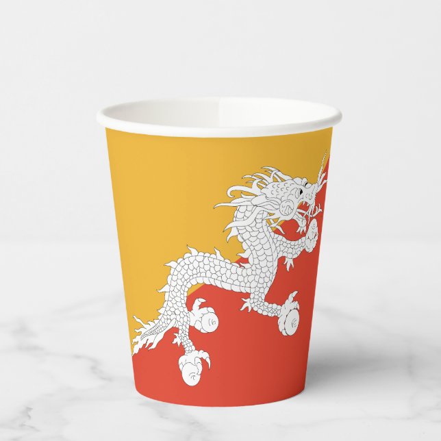 Patriotic Bhutan Flag Pappbecher (Links)