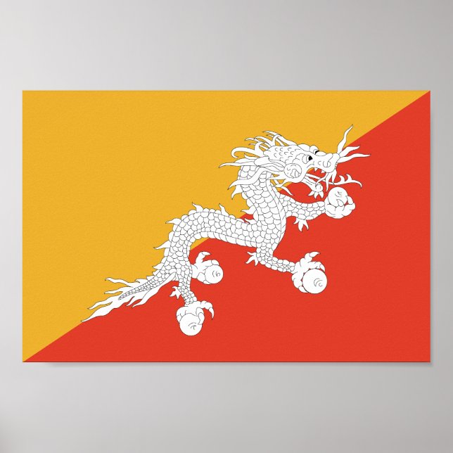 Patriotic Bhutan Flag Poster (Vorne)