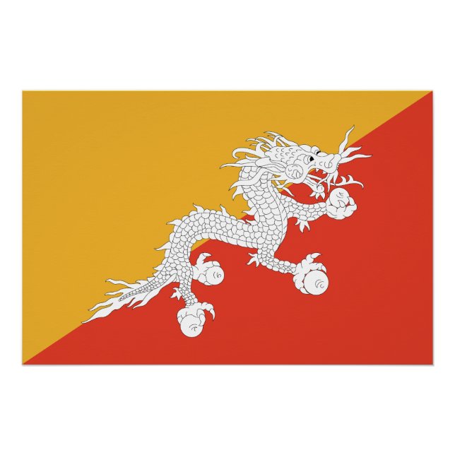 Patriotic Bhutan Flag Poster (Vorderseite)