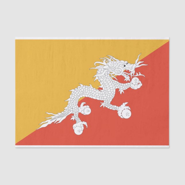 Patriotic Bhutan Flag Seidenpapier (Vorderseite)