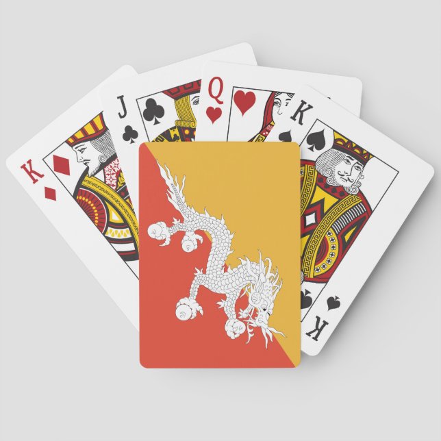 Patriotic Bhutan Flag Spielkarten (Rückseite)