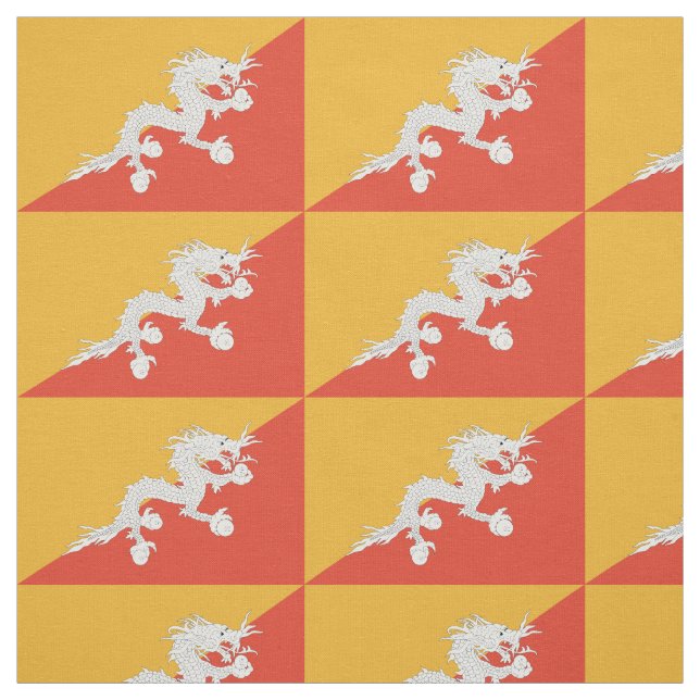 Patriotic Bhutan Flag Stoff (Muster)
