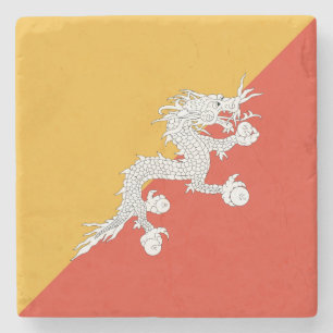 Patriotic Bhutan Flag Stone Untersetzer