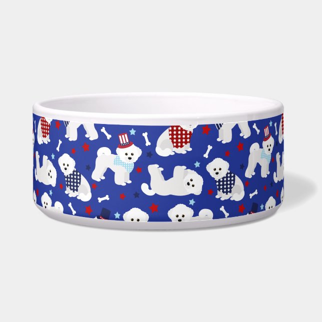 Patriotic Bichon Frise Bowl Napf (Vorderseite)