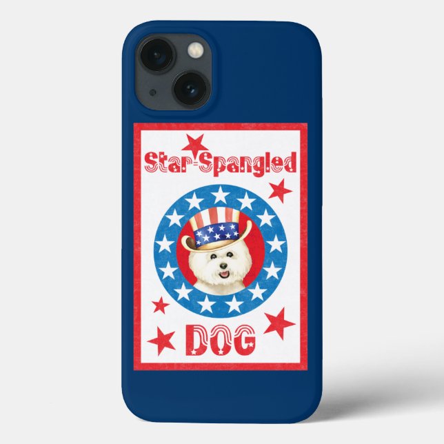 Patriotic Bichon Frise Case-Mate iPhone Hülle (Rückseite)