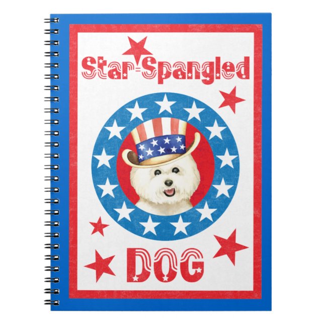 Patriotic Bichon Frise-Notebook Notizblock (Vorderseite)