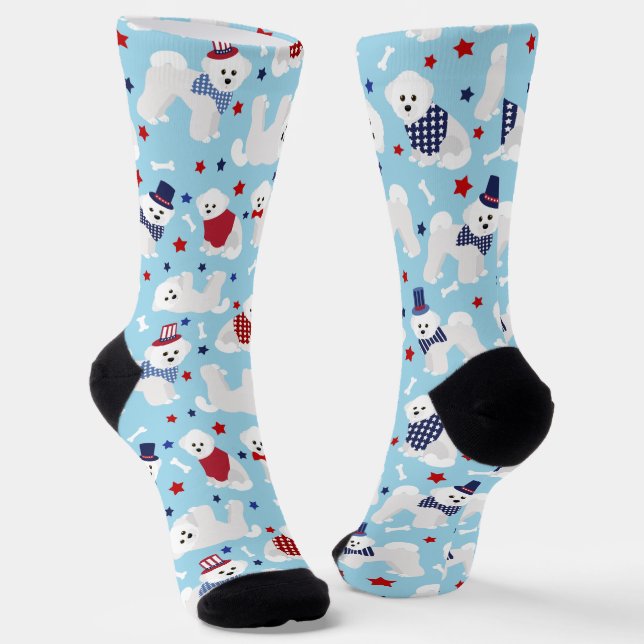 Patriotic Bichon Frise Socken (Gewinkelt)