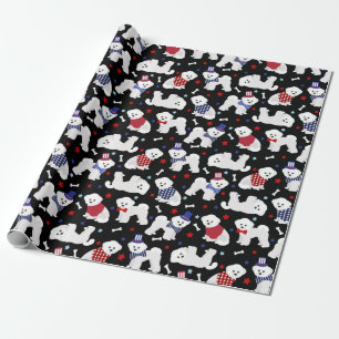 Patriotic Bichon Frise Wrapping Paper Geschenkpapier