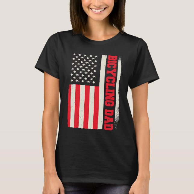 Patriotic Bicycle Cyclist Bicycling Cycling Bicycl T-Shirt (Vorderseite)