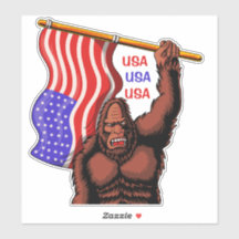 Patriotic Bigfoot Sasquatch USA Flag