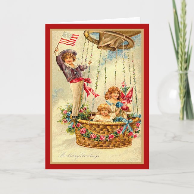 Patriotic Birthday Greetings Karte (Vorderseite)