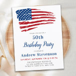 Patriotic Birthday Party USA Flag Einladungspostkarte<br><div class="desc">USA amerikanische Flagge Birthday Party Einladungen. Laden Sie Freunde und Familie zu Ihrem patriotischen Geburtstagsfest mit diesen modernen amerikanischen Flag Einladungen. Personalisieren Sie diese Fahneneinladung mit Ihren Event-, Name- und Party-Details. In unserer Kollektion finden Sie passende Geschenke, Gastgeschenke und Vorräte zum Geburtstag. COPYRIGHT © 2021 Judy Burrows, Black Dog Art...</div>