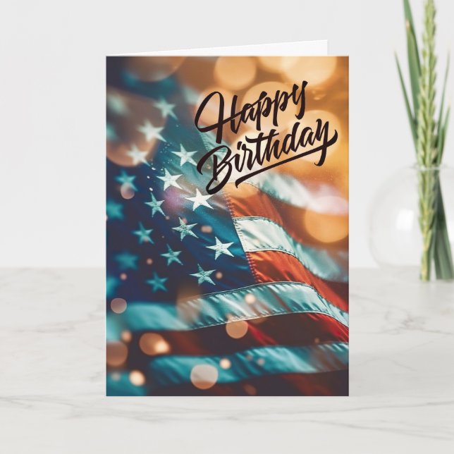 Patriotic Birthday Postcard Karte (Vorderseite)