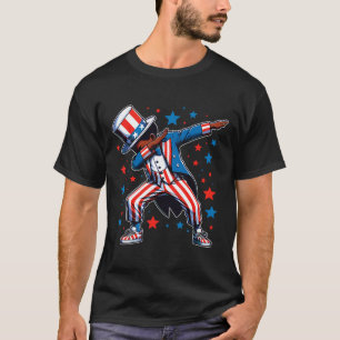 Patriotic Black Dabbing Junge 4. Juli American F T-Shirt