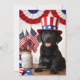 Patriotic Black Labrador Puppy Invitation | Einladung