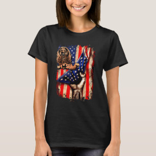 Patriotic Bloodhound American Flag Hund 1 T-Shirt