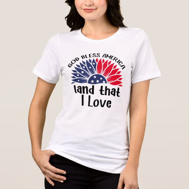 Patriotic Bloom Tri-Blend Shirt (Vorderseite)