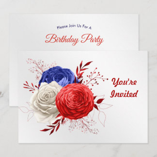 Patriotic Bloom Trio Birthday Einladung
