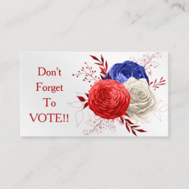 Patriotic Bloom Trio Vote Reminder Visitenkarte