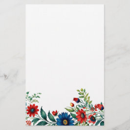 Patriotic Blooms Stationery Briefpapier