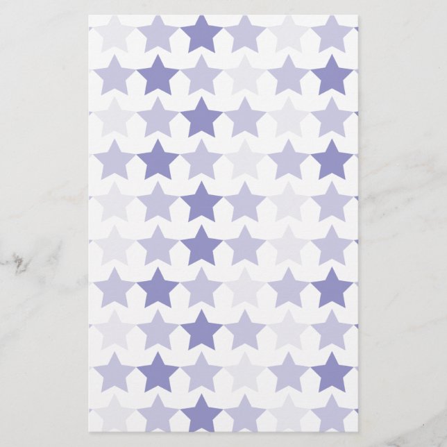 Patriotic Blue Ombre Stars Briefpapier (Vorderseite)