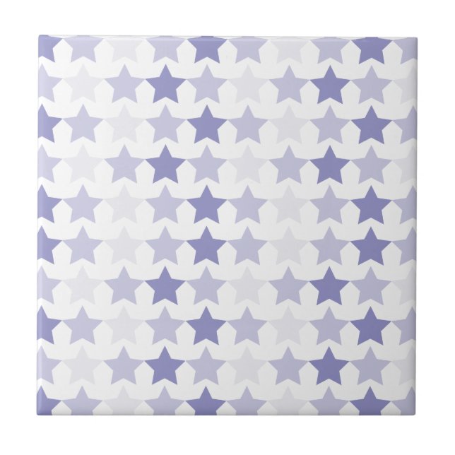 Patriotic Blue Ombre Stars Fliese (Vorderseite)