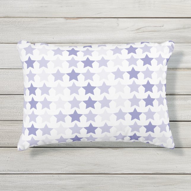 Patriotic Blue Ombre Stars Kissen Für Draußen (Vorderseite)