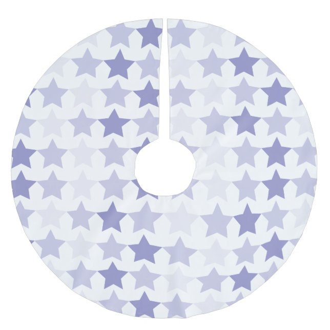 Patriotic Blue Ombre Stars Polyester Weihnachtsbaumdecke (Vorderseite)