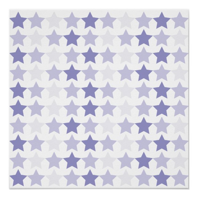 Patriotic Blue Ombre Stars Poster (Vorderseite)