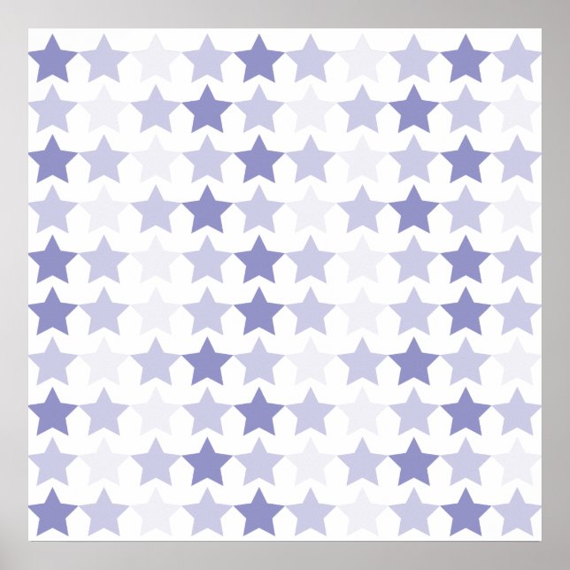 Patriotic Blue Ombre Stars Poster (Vorne)