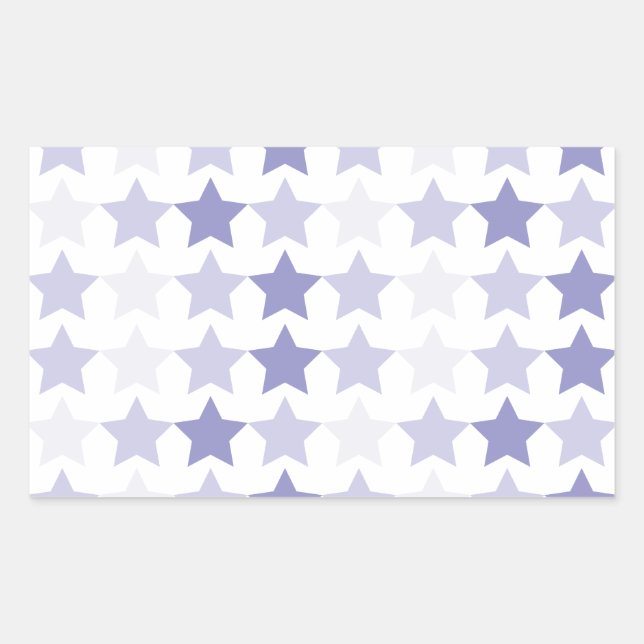 Patriotic Blue Ombre Stars Rechteckiger Aufkleber (Vorderseite)