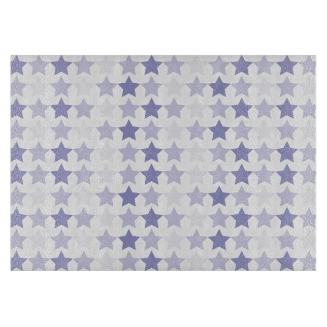 Patriotic Blue Ombre Stars Schneidebrett (Vorderseite)
