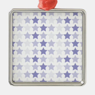 Patriotic Blue Ombre Stars Silbernes Ornament